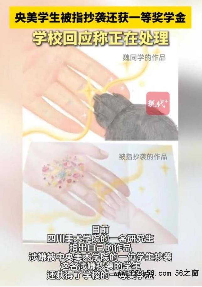 央美学生被指抄袭还获一等奖学金