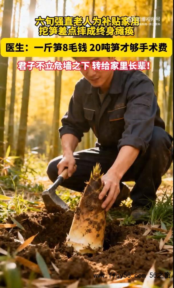 61岁患强直的大爷为挖笋摔断颈椎